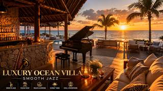 🏝️ LIVE Luxury Ocean Sunset Jazz | Relaxing Beach Ambience for Study, Work &amp; Sleep
