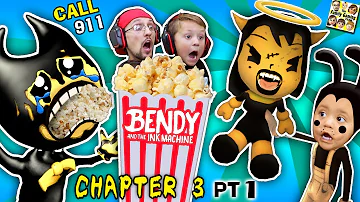 BENDY'S CHOKING on POPCORN! CALL 911 BENDY & THE INK MACHINE CHAPTER 3 #1(FGTEEV SCARY MICKEY MOUSE)