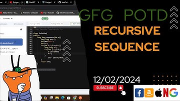 Recursive sequence | gfg potd today | POTD | GFG Problem of the Day | C++ |