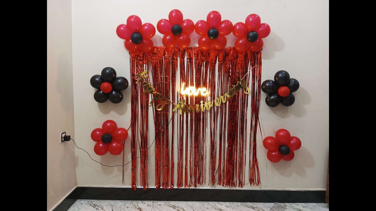 Red black white party themed decorating ideas 