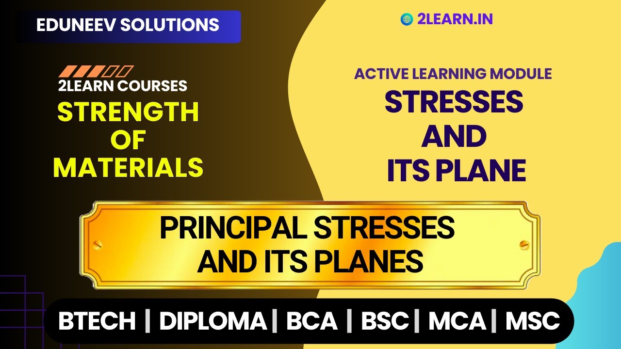 Stresses and its Plane | Principal Stresses and its Planes - YouTube