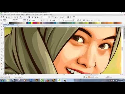 tutorial vector corel draw : menggambar wanita menjadi Vector image