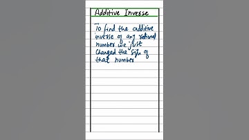 find the additive inverse of #mathstricks #mathshorts #simplemathematics