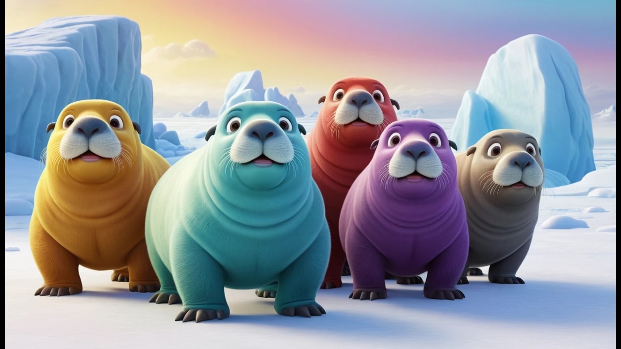 Five Little Walruses Slide Slide Slide | Arctic Fun & Counting Song for Kids