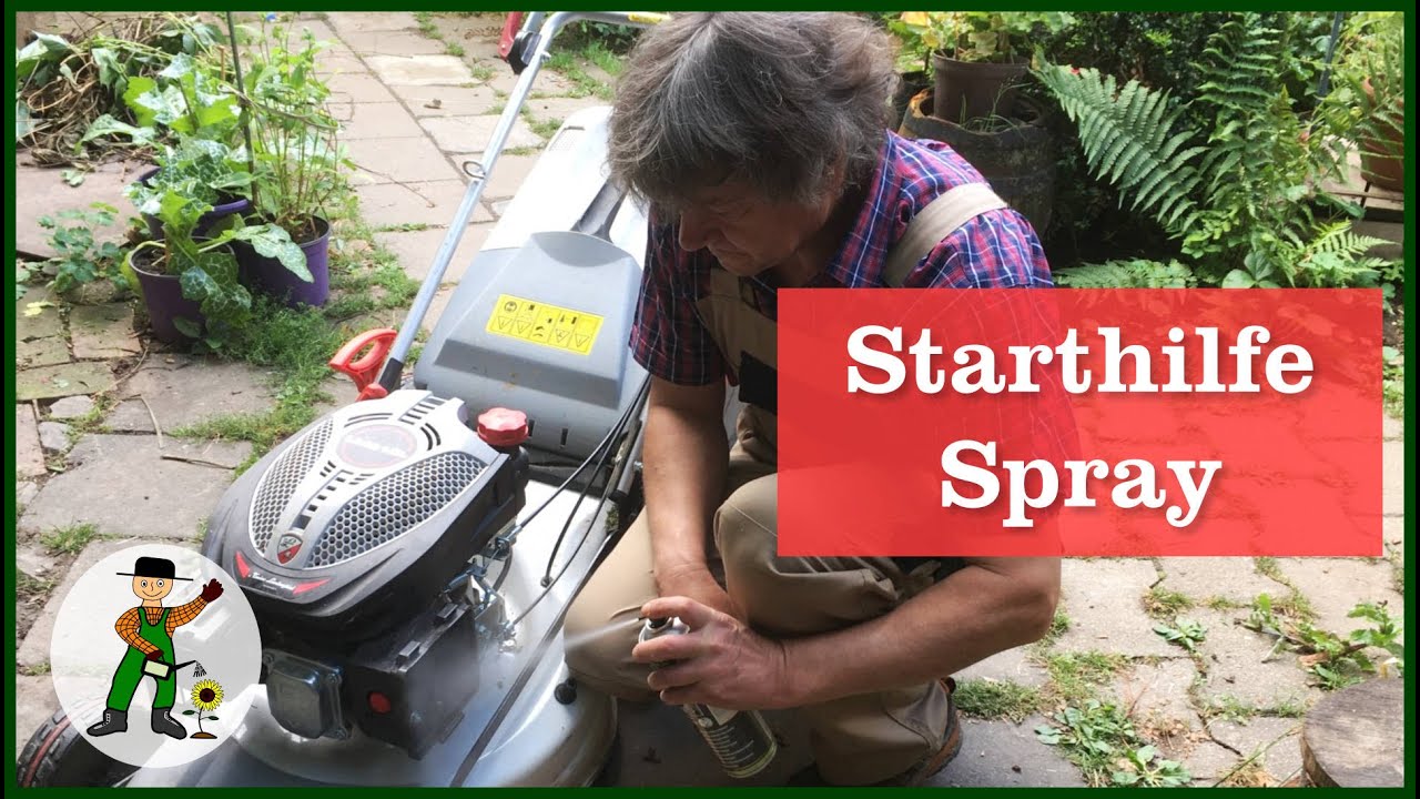 Motor Starthilfe Spray bei Gartengeräten 