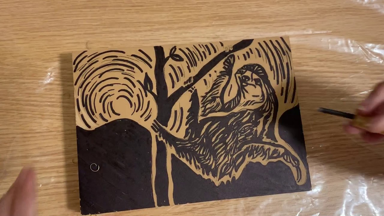 linocut without press tutorial YouTube