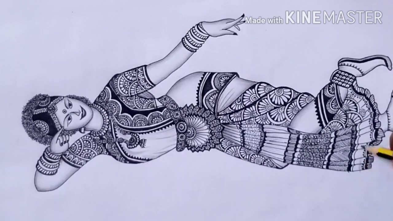 DIY Mandala art /mandala drawing inspired by Indian traditional dance/used basic mandala patterns