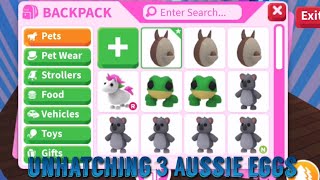 Roblox adopt me hatching 3 Aussie eggs