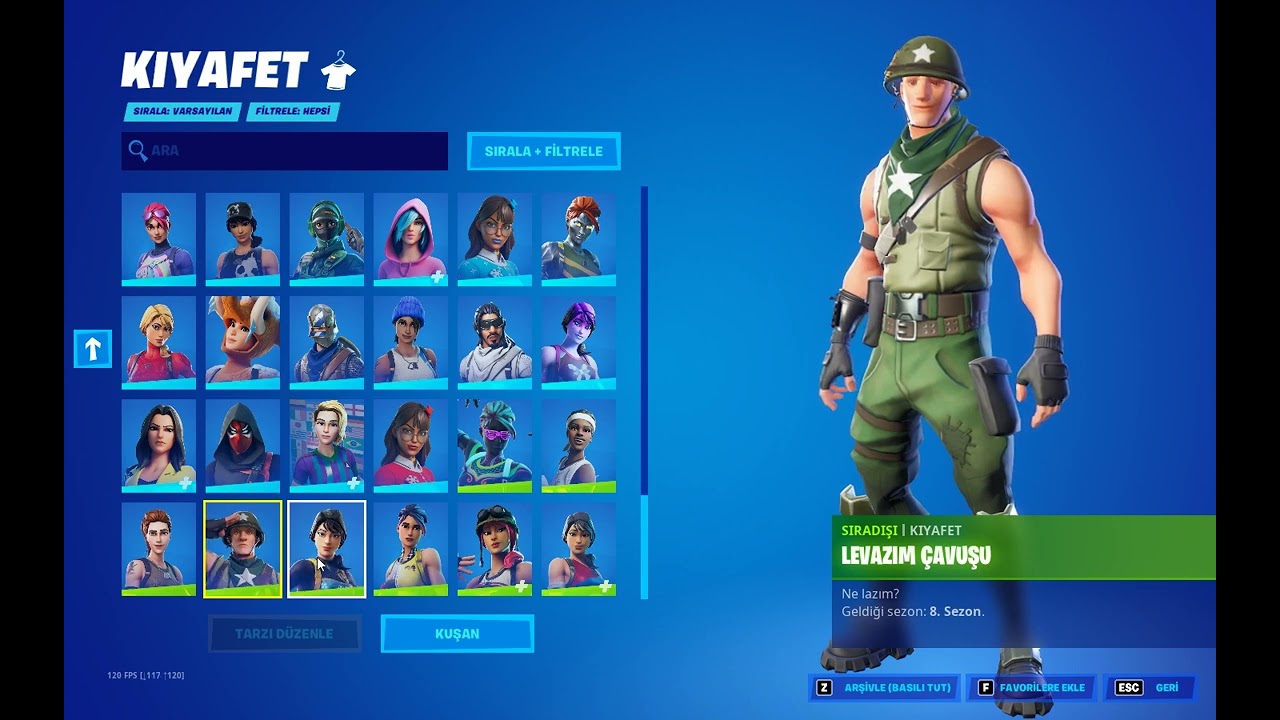Fortnite 112 Skinli Hesap + BİLGİLER DEGİŞİR videosu