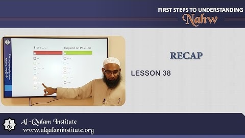 First Steps To Understanding Nahw 38: Recap