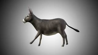 DONKEY 3D MODEL RIGGED AND LOW POLY AR VR VFX Game Ready Model