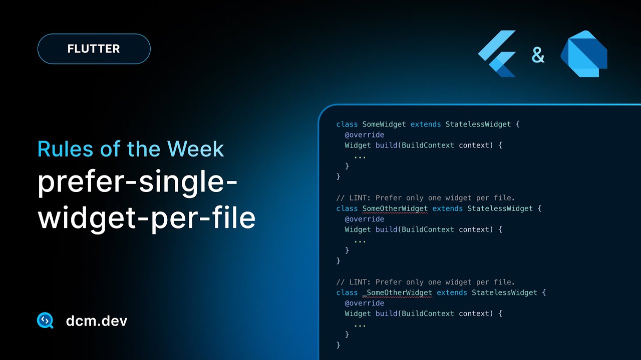 Rules Over Widget prefer-single-widget-per-file (Rules of the Week) - YouTube