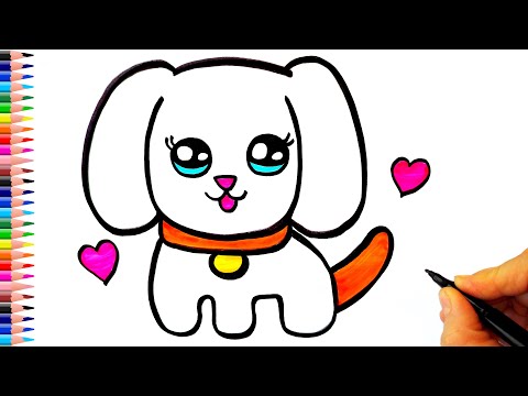 Çok Kolay Sevimli Köpek Çizimi 🐶 Köpek Nasıl Çizilir? - Köpek Çizimi - How To Draw a Puppy