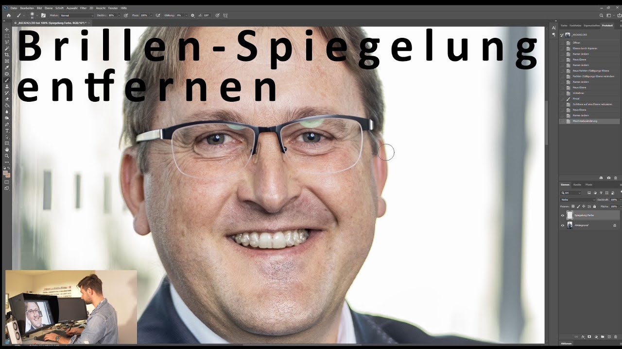 Brillen Spiegelung Mit Photoshop Entfernen Youtube
