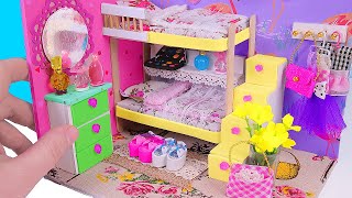 How to make a miniature dollhouse room with a bunk bed and accessories. This is not a kit. In this tutorial we are making a girly 