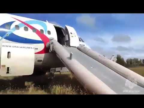 Ural Airlines A320 made an emergency landing on field in Russia