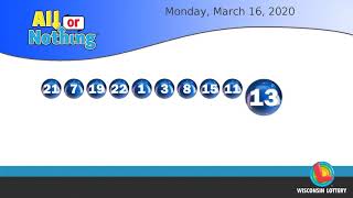 WI Lottery DailyLotto 03/16/2020