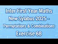 Inter1st year maths newsyllabus permutations and combinations chapter 6 introduction examples ex 6b
