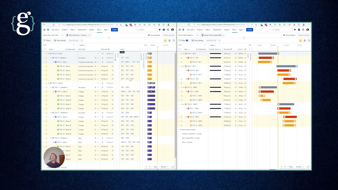 Jira Software | Using Advanced Roadmaps with Work and OKRs