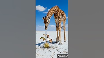 A poor Giraffe helps the plant by watering it #ai #save #tree #giraffe