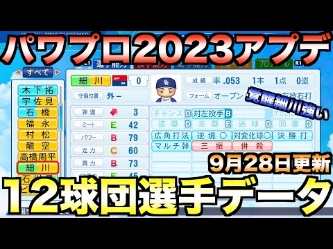 【9月28日アプデ】12球団全選手能力データVer.1.12【eBASEBALLパワフルプロ野球2023】