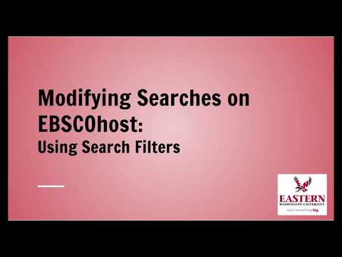 Using Search Filters on EBSCOhost