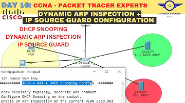 CCNA DAY 16:  Dynamic ARP Inspection + IP Source Guard Configuration | Configure DAI + IPSG | CCNA