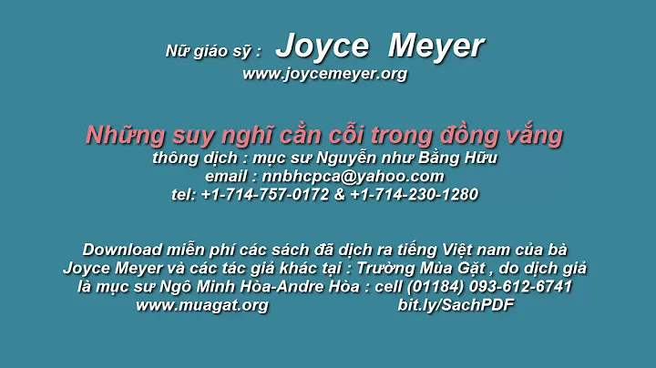 ISOM Joyce Mayer- Nhng suy ngh cn ci trong ng vng