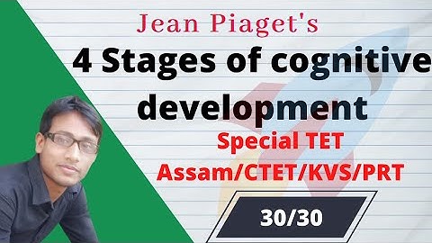 Jean Piaget Theory | Four stages of cognitive development | Special TET assam | CTET