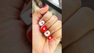 Simple ആയി Valentine’s Day special nail art ചെയ്യാം ❤️🤍/#nailart #shortvideo