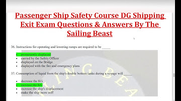 Passenger Ship Safety Course DG Shipping Exit Exam Questions & Answers Set 2
