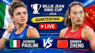 Jasmine Paolini vs Qinwen Zheng | BILLIE JEAN KING CUP 2026 | Tennis Live Score & Match Tracker | QF