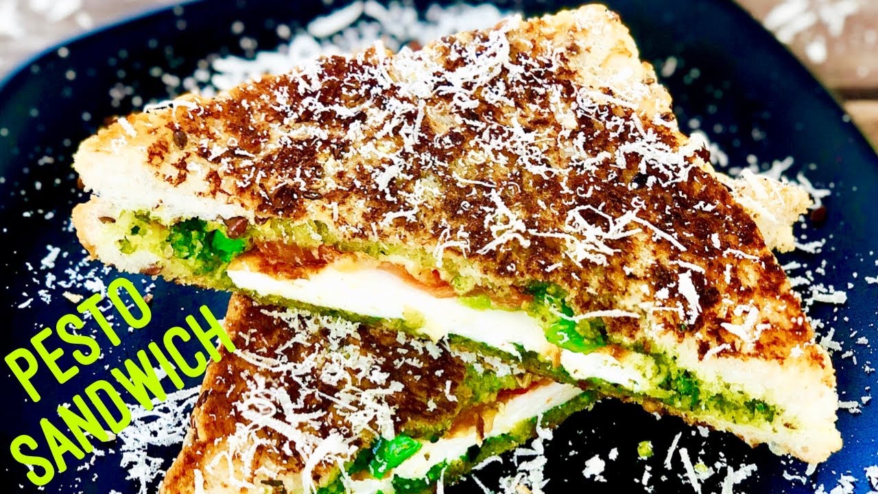 PESTO SANDWICH WITH GRILLED VEGGIES | Healthy Pesto Sandwich | Flavourful Food By Priya