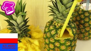 Smoothie z owoców tropikalnych podany w ananasie🍍 | orzeźwiający napój | koktajl ananasowy