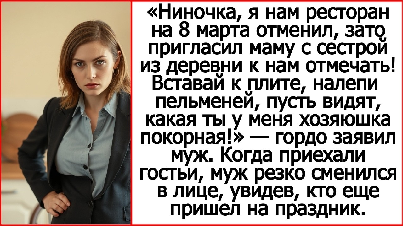 «Ниночка, я нам ресторан на 8 марта отменил, зато пригласил маму с сестрой к нам отмечать!