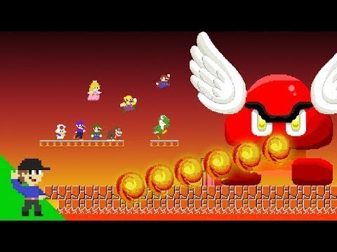 Mario Aniamtion: Team Mario vs Giant Fire Paragoomba