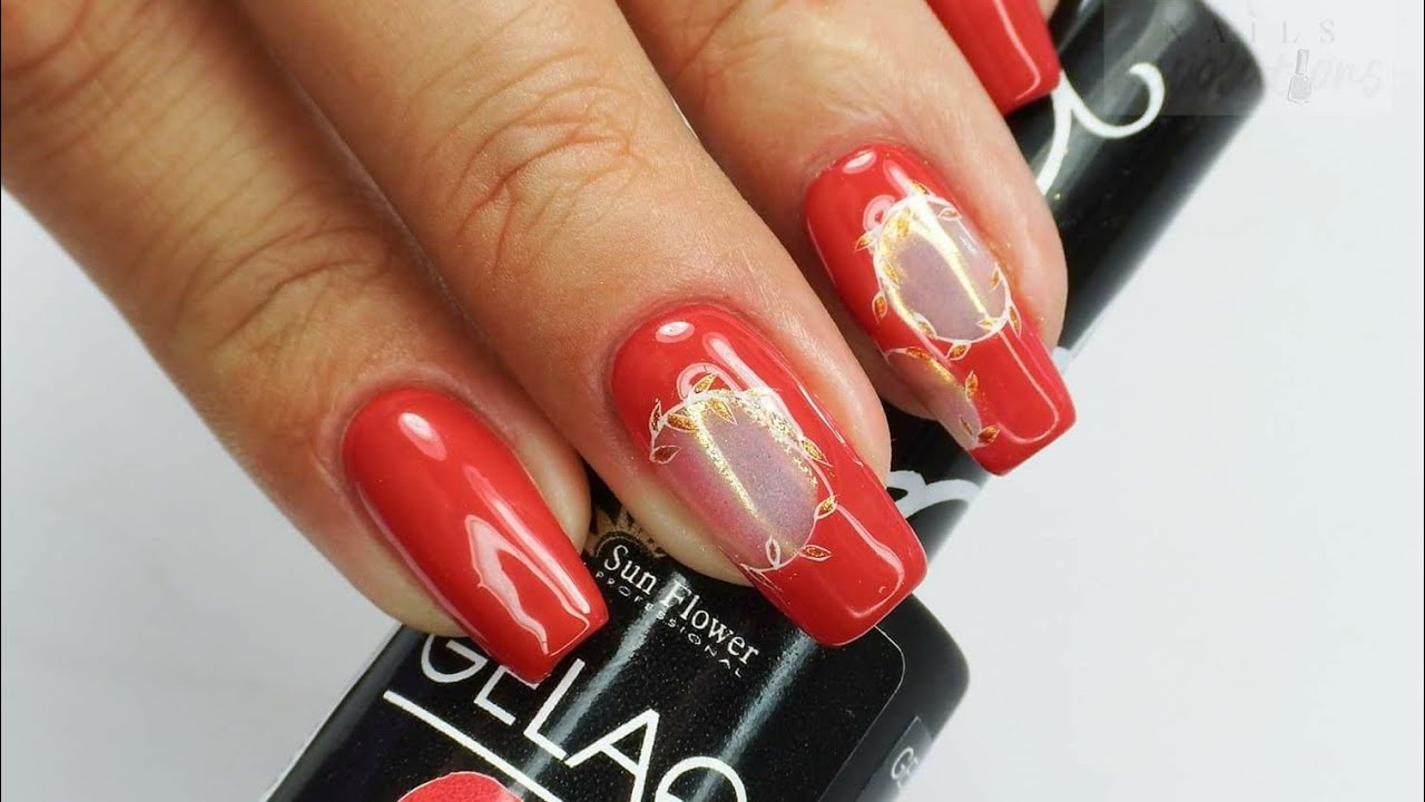 Red & Little gold leaves / Sunflower Professional GELAQ