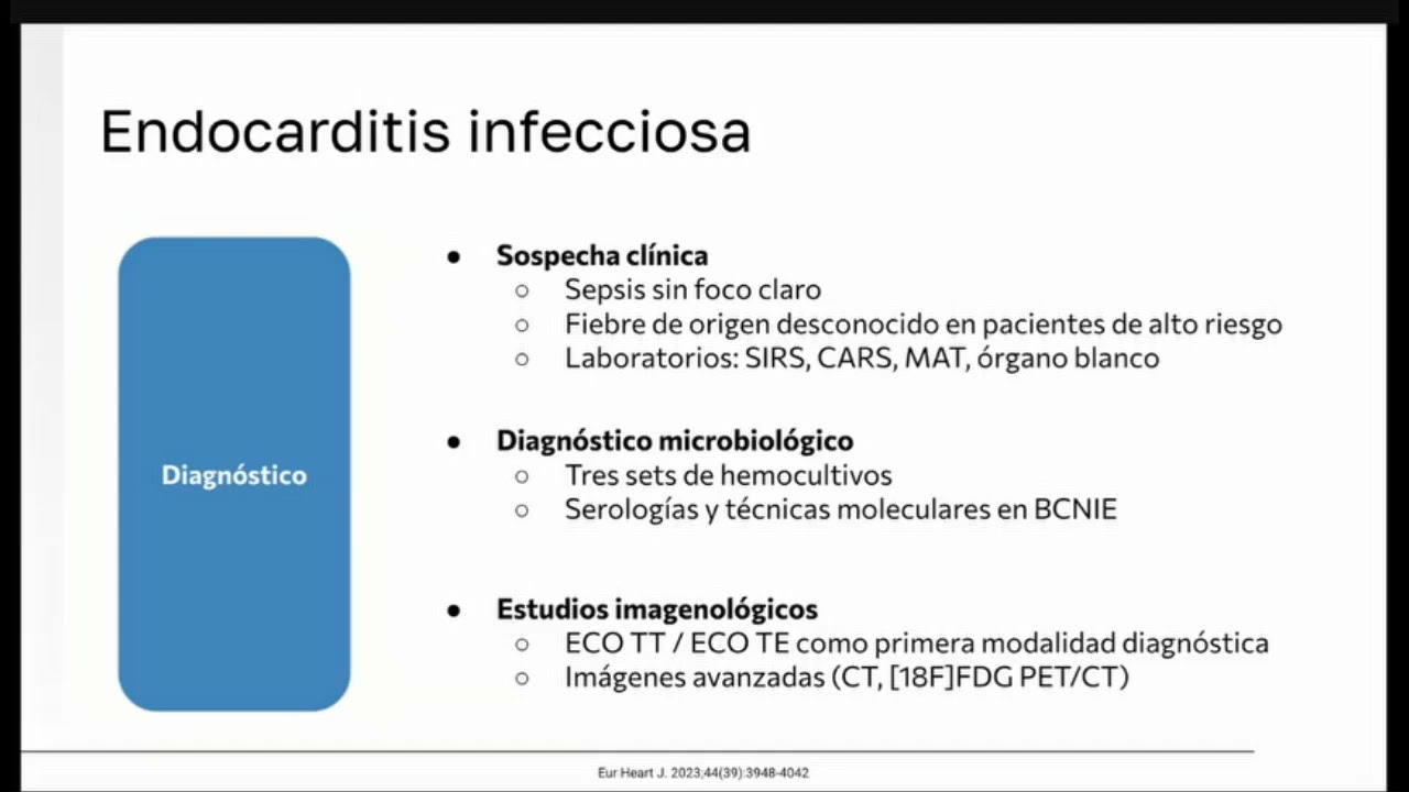 Diagnóstico de endocarditis infeccciosa y Streptococcus agalactiae - posgrado Infectología UNAL