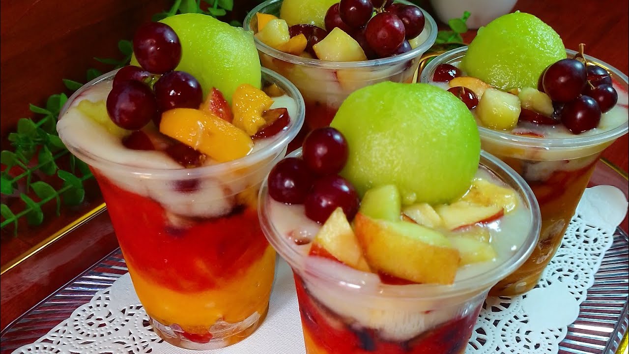 كوكتيل الفواكه الطبيعي زى بتاع المحلات واحلى بكتير فى الشكل والطعم كمان🍇🍎🍌🥭🍓🍑