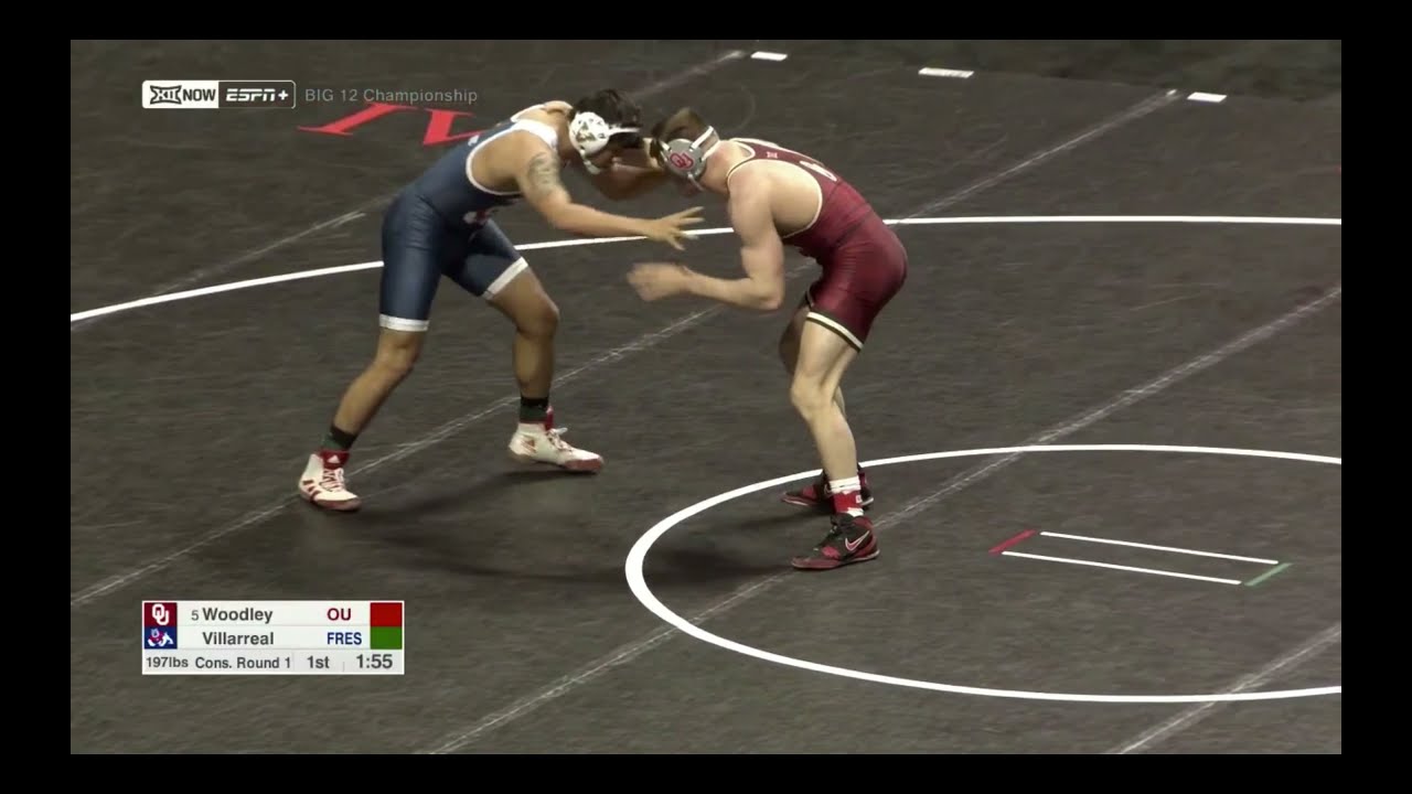197lbs Jake Woodley (Oklahoma) tech fall Nick Villarreal (Fresno State)