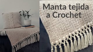 MANTA-COBIJA  A CROCHET / SÚPER  FÁCIL Y RÁPIDA DE TEJER -Brenny’s Crochet.