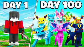 I Spent 100 Days as EEVEELUTION TRAINER Pokémon Minecraft VS. my Rival! (Cobblemon)