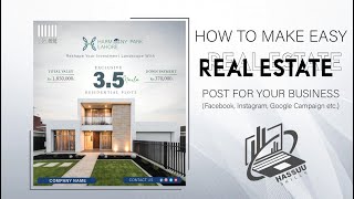 How to Make Real Estate Post on Adobe Illustrator Easily #adobe #adobeillustrator #hassuuskills Update