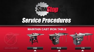SawStop Service Tip: Care for Cast Iron Table Top