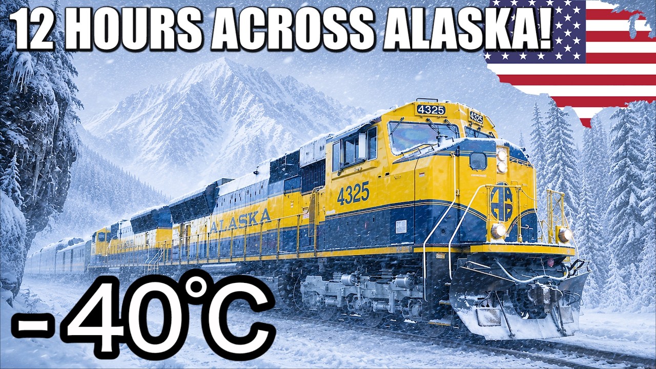 🇺🇸Riding on America's Snowiest -40℃ Train in ALASKA! (Anchorage→Fairbanks) | Alaska Railroad