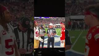 Super Bowl Coin Toss/Pat Mahommes vs Fred Warner SuperBowl KansasCity Chiefs