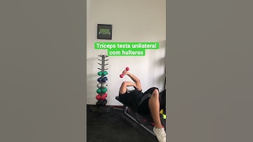 Tríceps testa unilateral com halteres - prof. Matheus Gomes #shorts