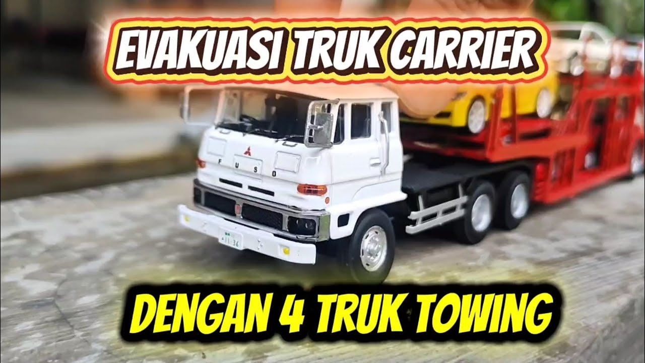 4 Truk Towing Evakuasi Truk Car Carrier yang Mogok!