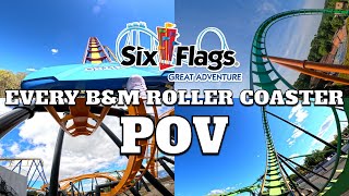 Every B\&M Roller Coaster at Six Flags Great Adventure POV [4K] 2023