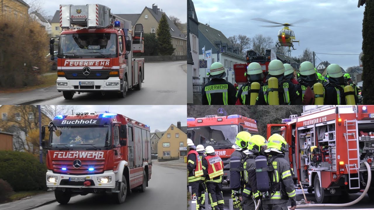[6 VERLETZTE BEI WOHNUNGSBRAND] Großeinsatz für Feuerwehr, Rettungsdienst und Polizei in Gelenau